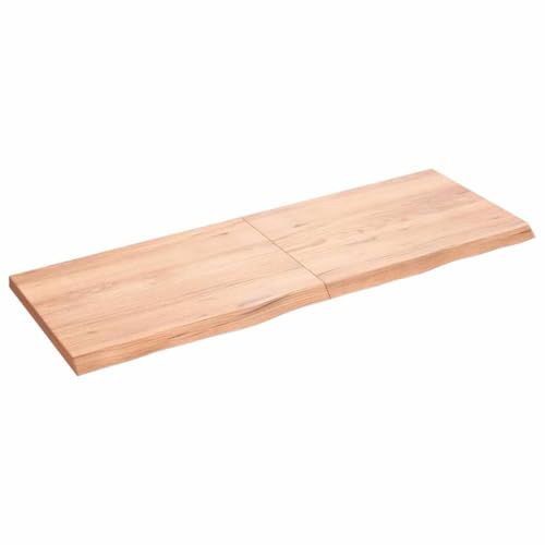 EMYRLXQW Tischzubehör Tischplatten Tischplatte Hellbraun 140x50x(2-4) cm imprägniert Massivholz Eiche von EMYRLXQW