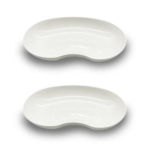 2 x Nierenschale aus Kunststoff | weiß | wiederverwendbar | Auffangschale | lebensmittelecht, desinfizierbar, autoklavierbar | für Schminke, medizinische Instrumente, Beauty-Schale (2) von EMYU
