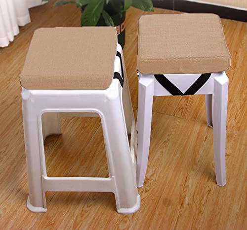 EN AyuL 2 Stück Stuhl-Sitzkissen, verdickt, 5/8 cm, quadratisch, für Esszimmerstuhl, rutschfeste Sitzkissen, Kissen für Zuhause, Küche, Stuhl, Hocker, Pad (28 x 28 x 8 cm, Beige) von EN AyuL