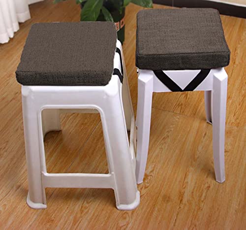 EN AyuL 2 Stück Stuhl-Sitzkissen, verdickt, 5/8 cm, quadratisch, für Esszimmerstuhl, rutschfeste Sitzpolster für Zuhause, Küche, Stuhl, Hocker, Pad (30 x 30 x 5 cm, Grau A) von EN AyuL