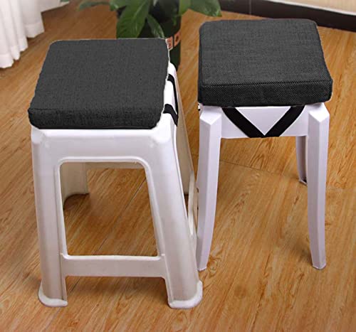 EN AyuL 2 Stück Stuhl-Sitzkissen, verdickt, 5/8 cm, quadratisch, rutschfeste Sitzpolster für Zuhause, Küche, Stuhl, Hocker, Pad (35 x 35 x 8 cm, Grau B) von EN AyuL