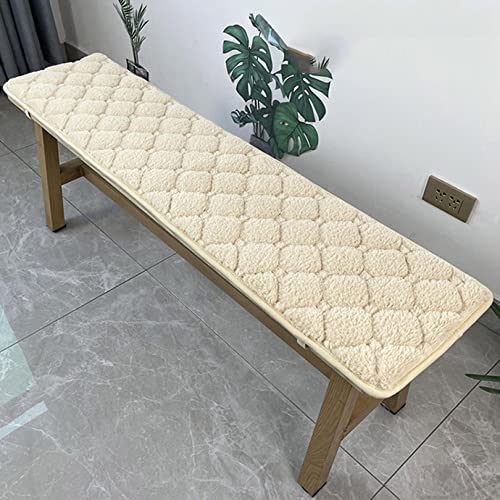 EN AyuL Bankkissen, weich, bequem, für Gartenbank, rutschfest, waschbar, rechteckig, für Terrasse, Stuhl, Sitzkissen (120 x 30 cm, Beige) von EN AyuL