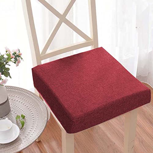 EN AyuL Dicke Stuhlkissen, Sitzkissen, für drinnen und draußen, rutschfestes Sesselkissen, weiches Sitzkissen für Gartenstuhl, Esszimmer, Büro, Zuhause (45 x 45 x 8 cm, Rot) von EN AyuL