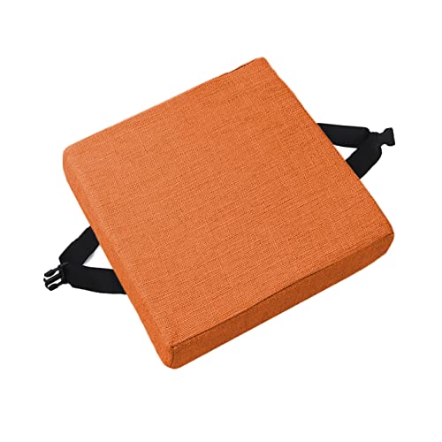 EN AyuL Hocker-Stuhlkissen, Sitzkissen-Matte, rutschfeste Schnalle, quadratischer Stuhlhocker, Kissen für Garten, Büro, Schule, Terrasse, Bistro (25 x 25 x 3 cm, Orange) von EN AyuL