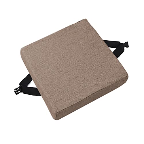 EN AyuL Hocker-Stuhlkissen, Sitzkissen-Matte, rutschfeste Schnalle, quadratischer Stuhlhocker, Kissen für Garten, Büro, Schule, Terrasse, Bistro (30 x 30 x 3 cm, Khaki) von EN AyuL