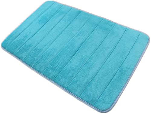 EN AyuL Memory-Schaum-Badematte, extra weicher Teppich, rutschfeste Badezimmermatte, saugfähige Badteppiche, große Badematten für Badezimmer, Küche (80 x 160 cm, Blau A) von EN AyuL