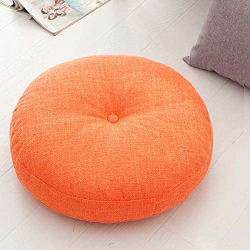 EN AyuL Runde Sitzkissen, Stuhlkissen, dick, 10 cm, weich, für Zuhause, Boden, Tatami-Kissen, Wohnzimmer, Boden, Terrasse, 45 x 45 cm, Orange von EN AyuL