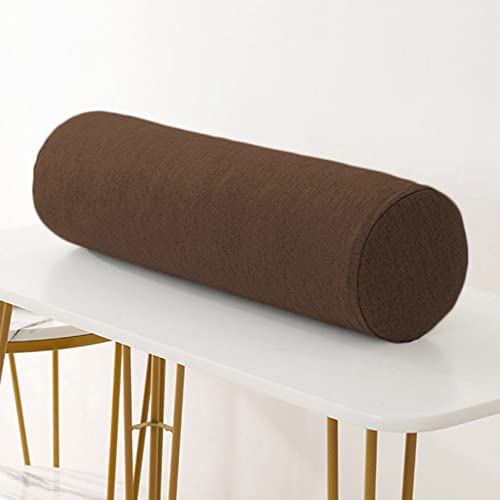 EN AyuL Rundes zylinderförmiges Kissen, für Sofa, Armstütze, Kopf, Nacken, Lendenkissen, abnehmbares Kopfteil, runde Rolle (15 x 60 cm, Kaffeebraun) von EN AyuL