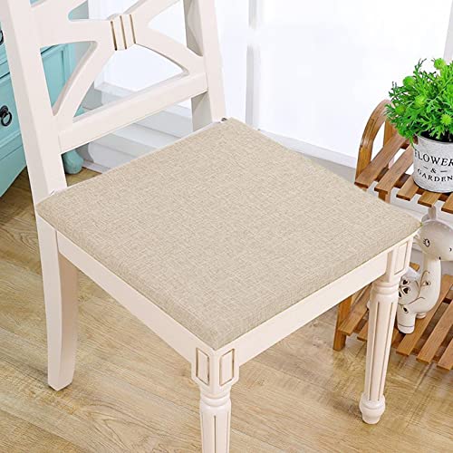 EN AyuL Stuhlkissen, 40/45/50 cm, Stuhlkissen, Esszimmerstühle, abnehmbarer Bezug, quadratischer Stuhl, Sitzkissen für Terrasse, Garten, Büro (50 x 50 x 3 cm, Beige) von EN AyuL