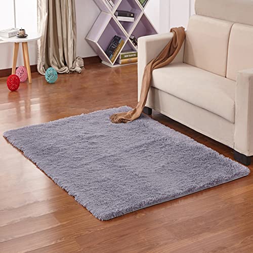 EN AyuL Teppiche für Schlafzimmer/Wohnzimmer, rutschfest, flauschig, weich, quadratisch, Plüschboden, Teppiche für Zuhause, Kinderzimmer, Teppiche (60 x 60 cm, grau) von EN AyuL