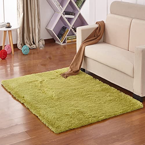 EN AyuL Teppiche für Schlafzimmer/Wohnzimmer, rutschfest, flauschig, weich, quadratisch, Plüschboden, Teppiche für Zuhause, Kinderzimmer, Teppiche (60 x 60 cm, grün A) von EN AyuL