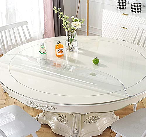 EN AyuL Transparente Tischdecke aus PVC, abwischbar, 100 cm / 140 cm, wasserdicht, 100 cm von EN AyuL