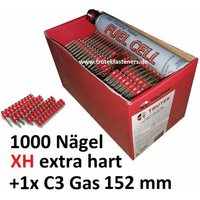 Betonnägel 3,0x38mm xh + Gas für Powers C3 Spit Pulsa 1000 Würth Diga CS1 HFB-EN10179 von EN-VERTRIEBS UG