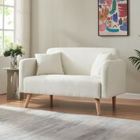 2-Sitzer Sofa Midt 132x70x81 cm Cord Beige [en.casa] von [EN.CASA]