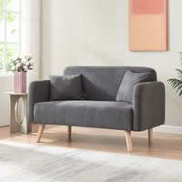 2-Sitzer Sofa Midt 132x70x81 cm Cord Grau [en.casa] von [EN.CASA]