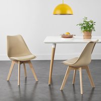 2er-Set Esszimmerstuhl Fläten Beige [en.casa] von [EN.CASA]