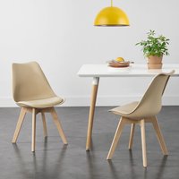 2er-Set Esszimmerstuhl Fläten Beige von [EN.CASA]
