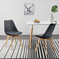 2er-Set Esszimmerstuhl Fläten Grau von [EN.CASA]