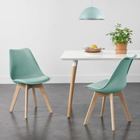 2er-Set Esszimmerstuhl Fläten Mint von [EN.CASA]