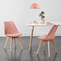 [en.casa] - 2er-Set Esszimmerstuhl Fläten Rosé Rosa von [EN.CASA]