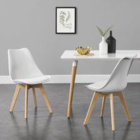 2er-Set Esszimmerstuhl Fläten Weiß von [EN.CASA]