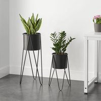 [en.casa] - Pflanzenständer Hedera im 2er Set Metall Schwarz von [EN.CASA]
