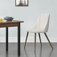 [en.casa] - 2er-Set Polsterstuhl Danzig Holzfarben Beige en.casa von [EN.CASA]