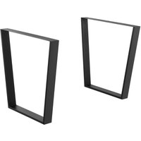 2er-Set Tischgestell 55 - 75 x 72 cm Stahl Schwarz Matt en.casa von [EN.CASA]