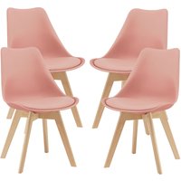 4er-Set Esszimmerstuhl Fläten 81x49 cm Rosé en.casa - Rosa von [EN.CASA]