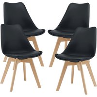 Esszimmerstuhl Fläten 4er Set Kunstleder Schwarz [en.casa] von [EN.CASA]