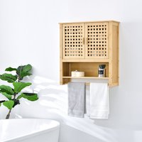 [en.casa] - Badezimmerschrank Borlänge Hängeschrank Bambus 66 x 62 x 20 cm von [EN.CASA]
