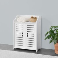 Badezimmerschrank Trosa 62x45x25 cm wpc Weiß en.casa von [EN.CASA]