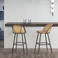 Barhocker Gausdal 2er Set Braun / Schwarz [en.casa] von [EN.CASA]