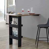 Bartisch Bromölla 120x45x106 cm Schwarz/Eiche dunkel en.casa - Braun von [EN.CASA]