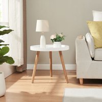 Beistelltisch Bongard Ø50x45 cm Weiß [en.casa] von [EN.CASA]