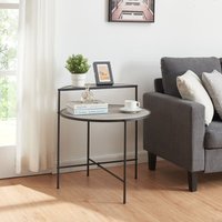 [en.casa] - Beistelltisch Fyresdal Schwarz/Eiche-Optik von [EN.CASA]