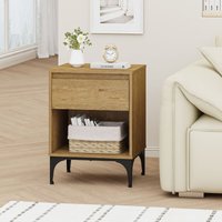 [en.casa] - Beistelltisch Kistiandi 62x46x40 cm Eicheoptik, dunkel von [EN.CASA]