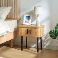 Beistelltisch Tvedestrand 48x30x45 cm Holzfarben/Schwarz [en.casa] von [EN.CASA]