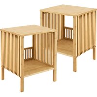 [en.casa] - Beistelltisch Varde 50x39x33 cm 2er Set Bambus Natur von [EN.CASA]