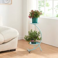 Blumenständer Aalten 61,5x30x25cm Metall Hellblau [en.casa] von [EN.CASA]