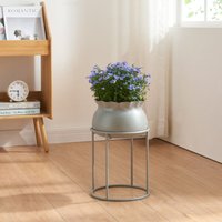 [en.casa] - Blumenständer Assen 38x23,5 cm Grau von [EN.CASA]