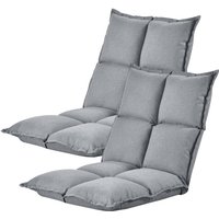 Bodensessel Deinze im 2er-Set 5-stufig Polyester Hellgrau [en.casa] von [EN.CASA]