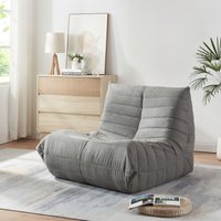 Bodensessel Kodsø 75x90x100 cm Mikrofaser Grau [en.casa] von [EN.CASA]