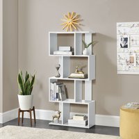 [en.casa] - Bücherregal Brattahlid mit 4 Fächern und 4 Ablagen Weiß en.casa von [EN.CASA]