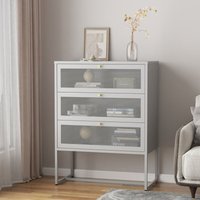 Büroschrank Sund mit 3 Schubladen 105x80x40 cm Grau [en.casa] von [EN.CASA]