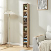 Cd Regal Tynset 175x20x20 cm mit 12 Fächern Sonoma-Eichenoptik [en.casa] von [EN.CASA]
