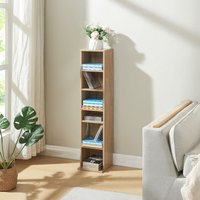 Cd Regal Tynset 90x20x20 cm mit 6 Fächern Sonoma-Eichenoptik [en.casa] von [EN.CASA]