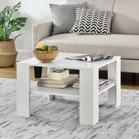 [en.casa] - Couchtisch Aachen 60x60x40 cm mit Ablage Weiß en.casa von [EN.CASA]