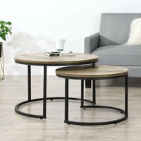 Couchtisch Christchurch 2er Set Holzoptik/Schwarz [en.casa] von [EN.CASA]
