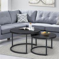 Couchtisch Christchurch 2er Set Schwarz [en.casa] von [EN.CASA]